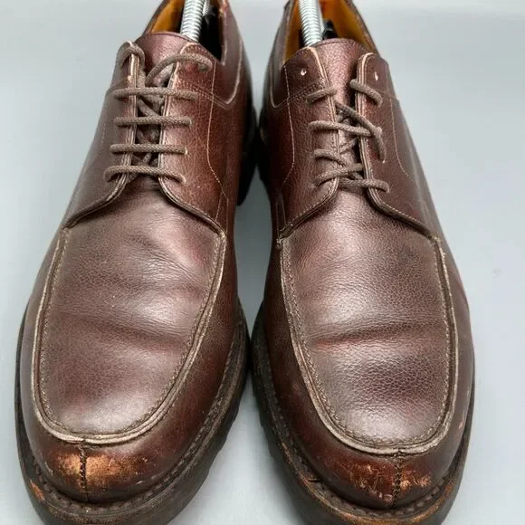 靴 JOHN LOBB BARROS Barros' Brown Leather Split Toe Derby UK 8.5 EE - Abbot's Shoes